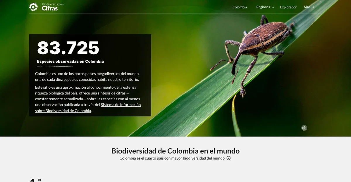 Screenshot of the Biodiversity in Figures site